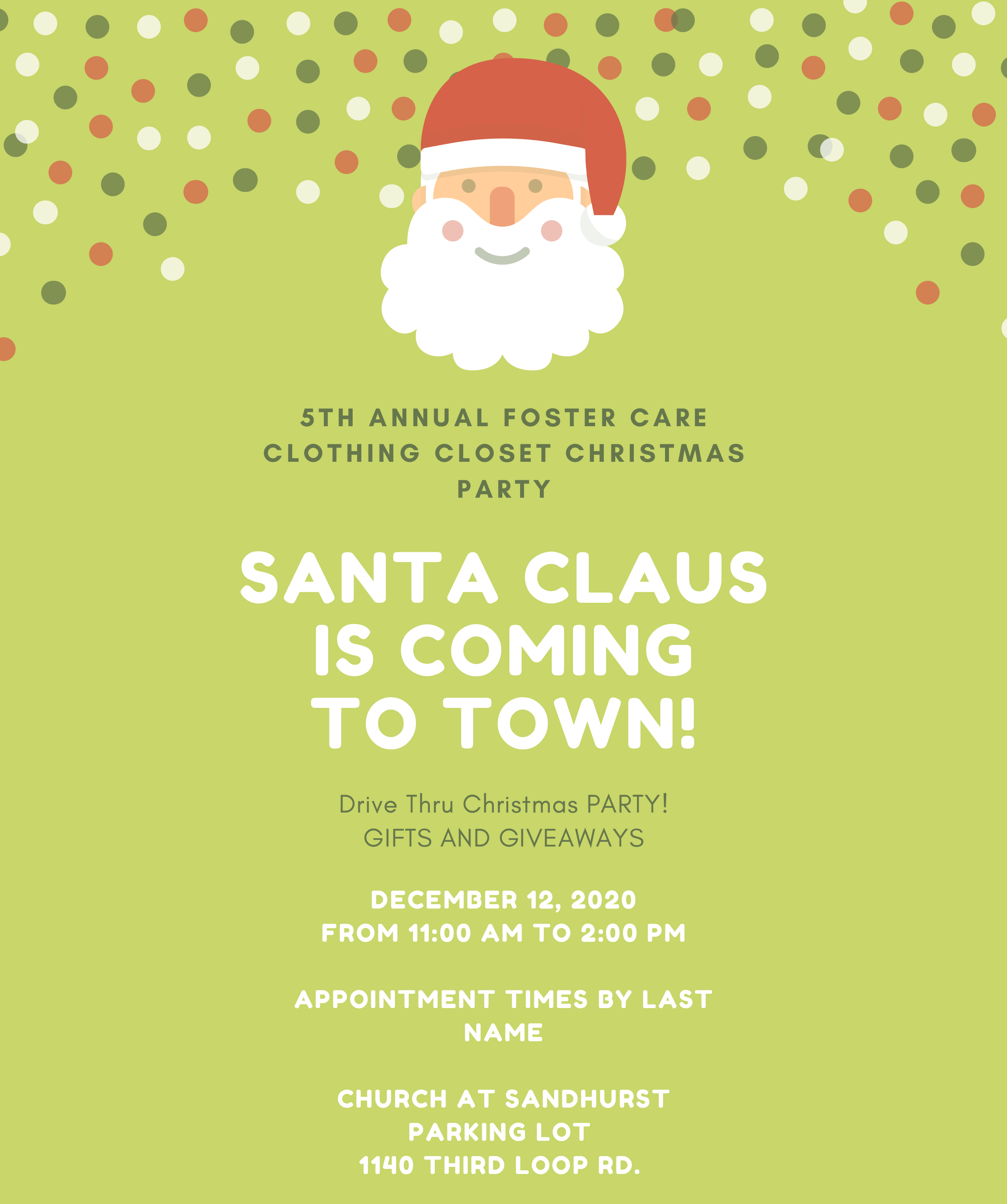 Drive Thru Christmas Party Registration - Foster Care Clothing Closet